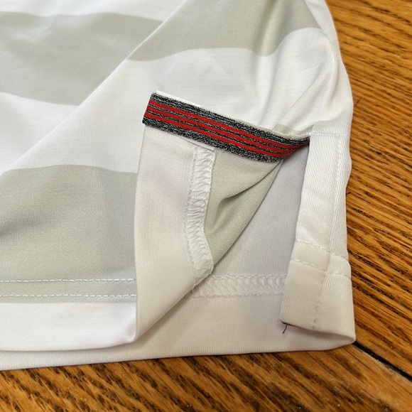 Adidas Golf polo shirt.  Size 2XL. Gray and white stripe. - Picture 5 of 9